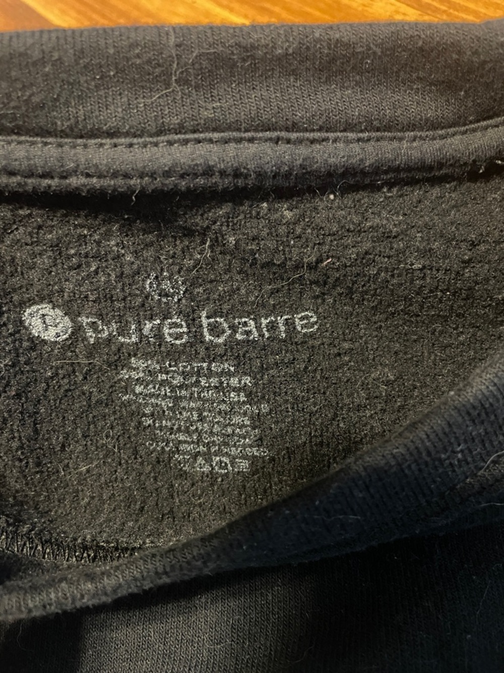 Pure Barre Black Sweatshirt with White Circular Logo - Picture 2 of 2